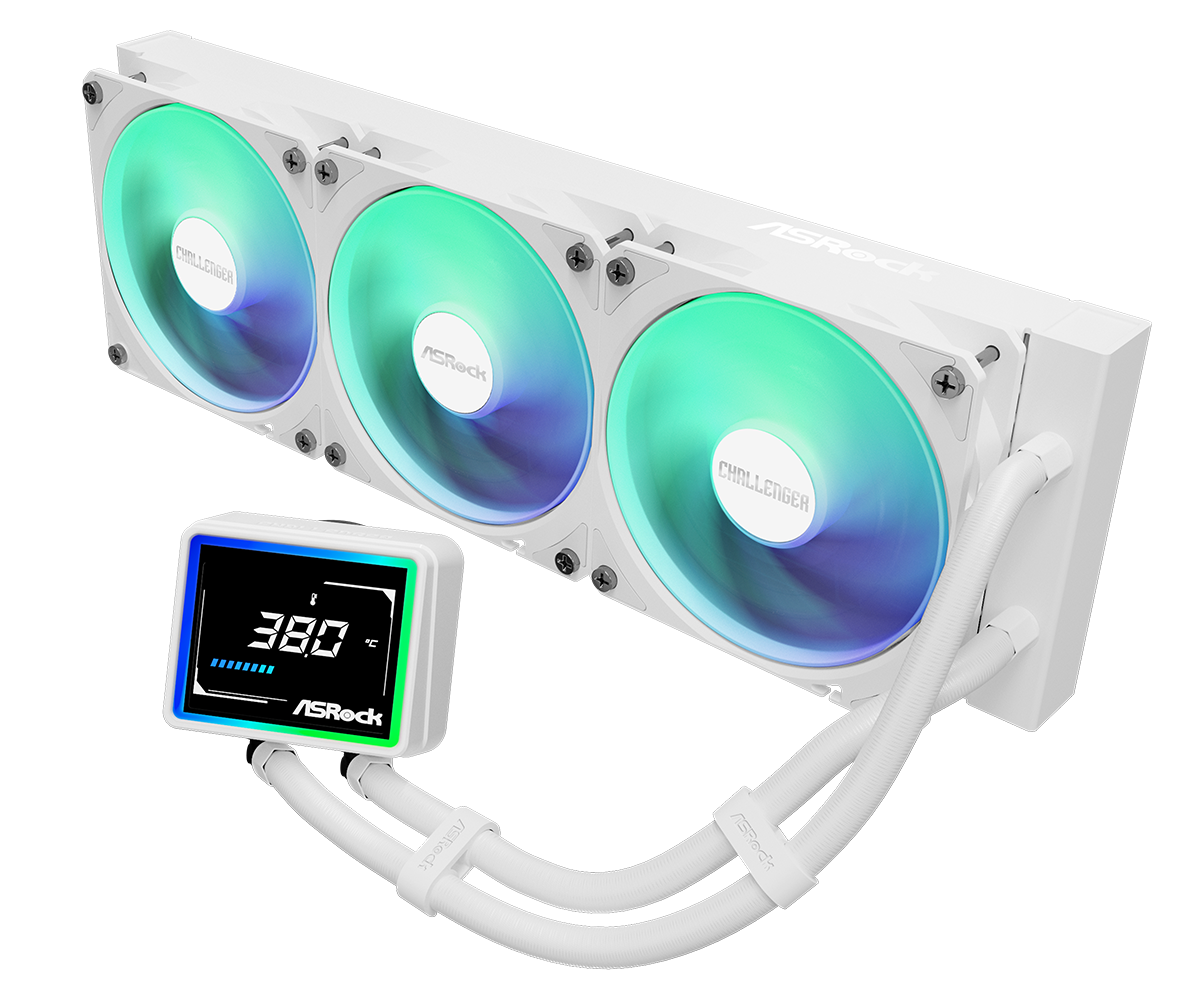 Bloco e radiador do ASRock Challenger White 360 Digital