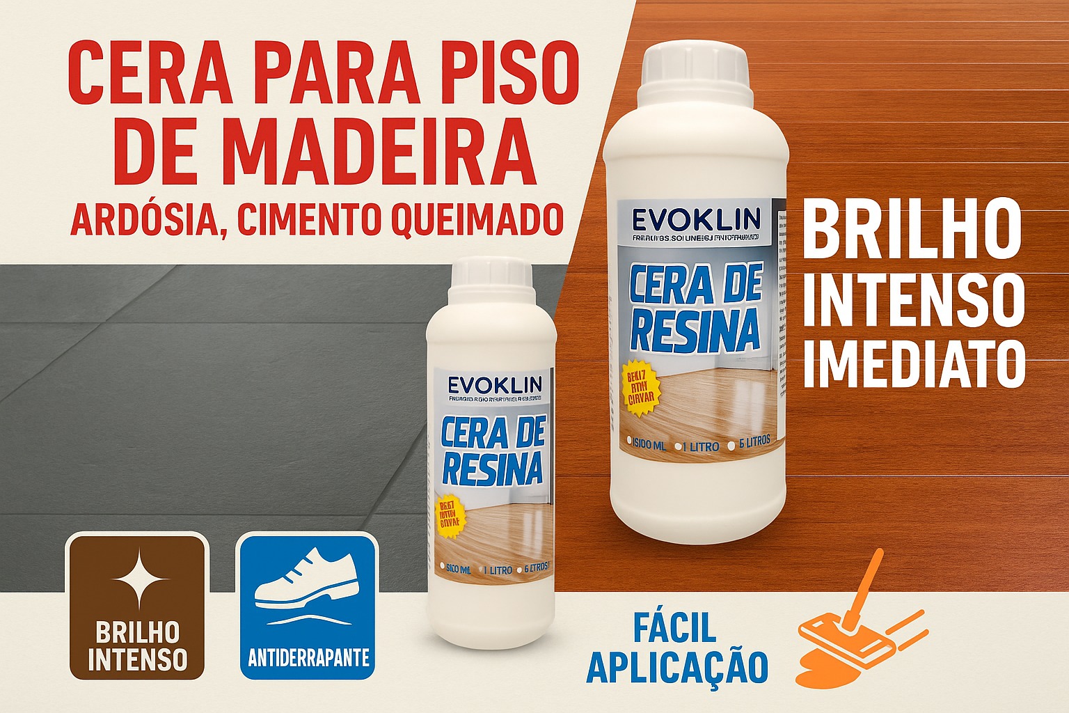 Cera Para Piso De Madeira Assoalho Ardósia Com Resina Incolor Brilho E ...