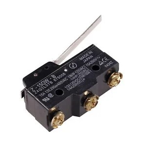 Interrupteur Micro Heschen Z-15GW-B3 - Levier Charnière - 3 Bornes à Vis - 15A 250V - Usage Industriel