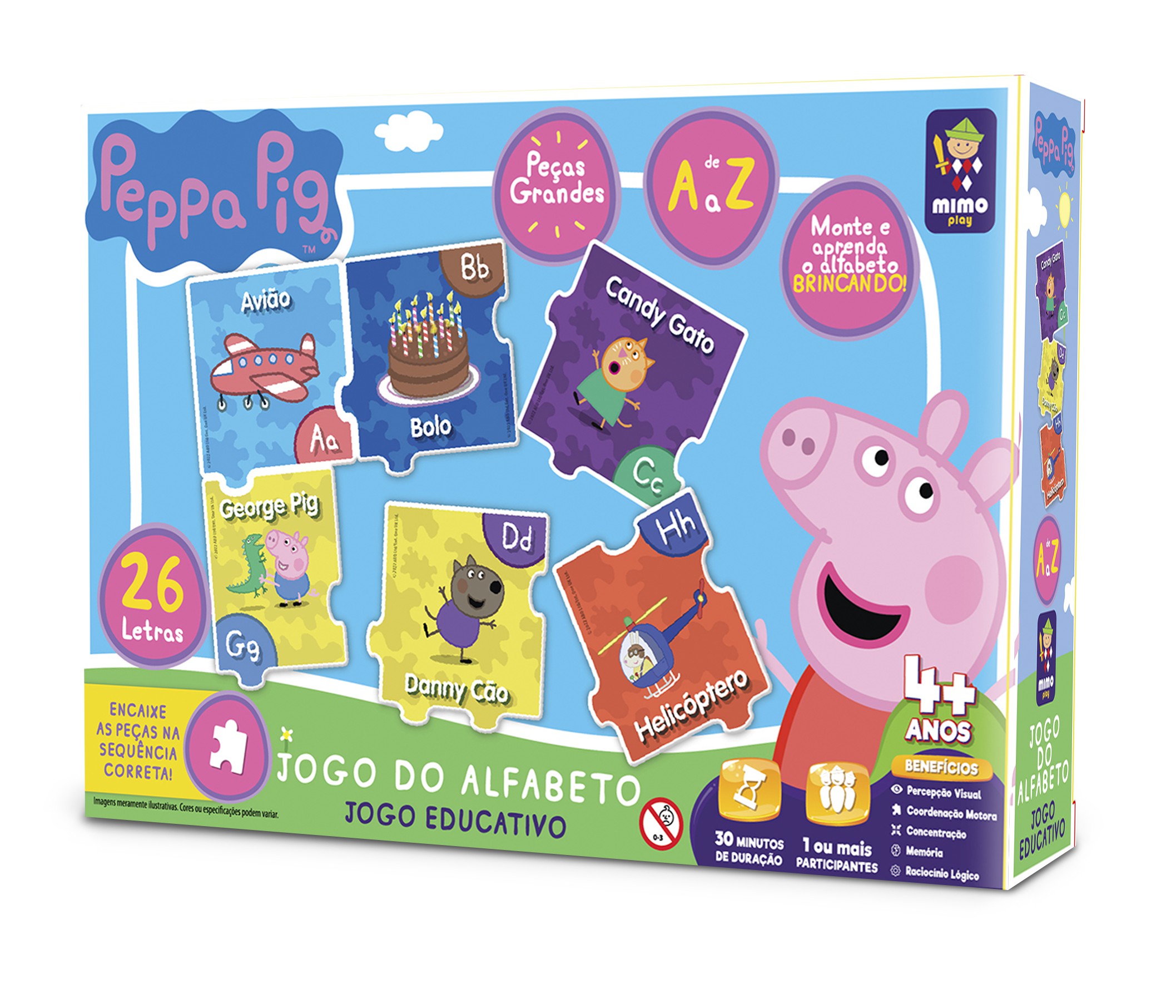 Jogo da Memória Educativo Letras e Figuras Alfabeto Infantil