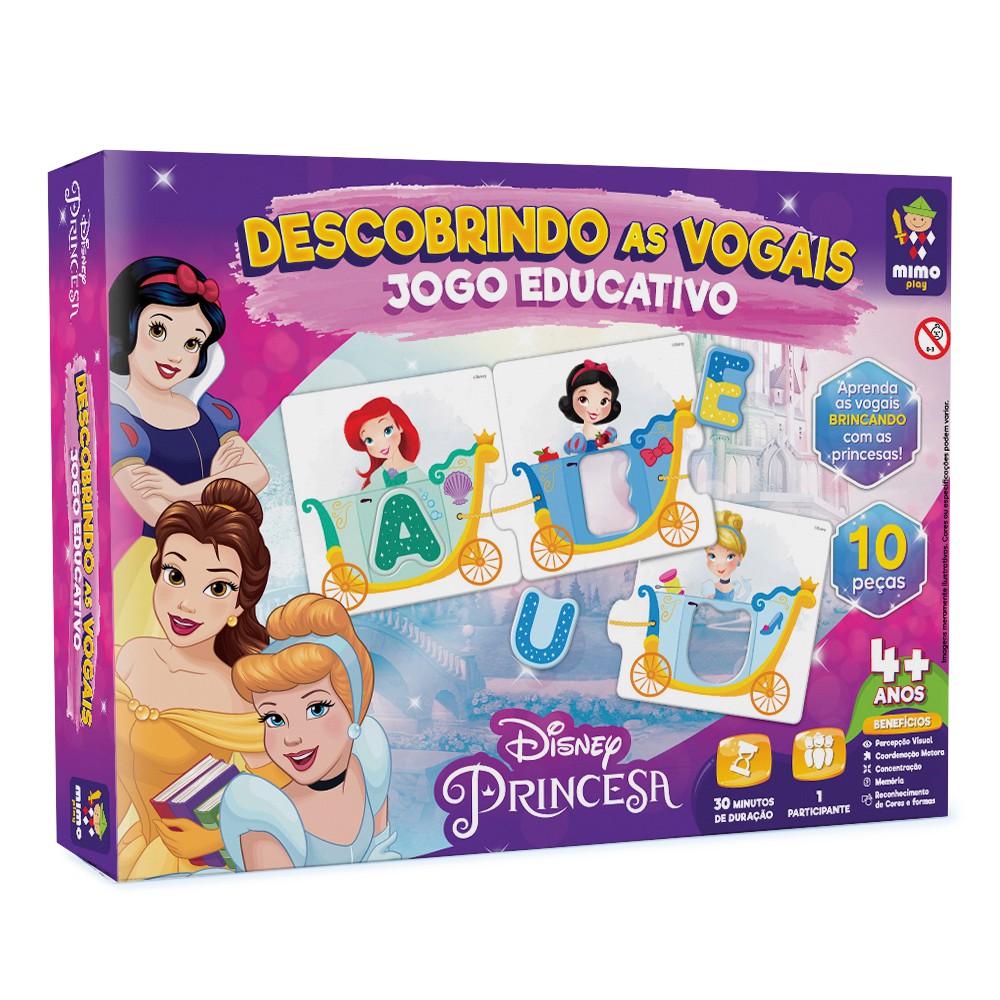 Princesas Disney, Educativo, Descobrindo as Vogais - Mimo Play - Mimo Toys