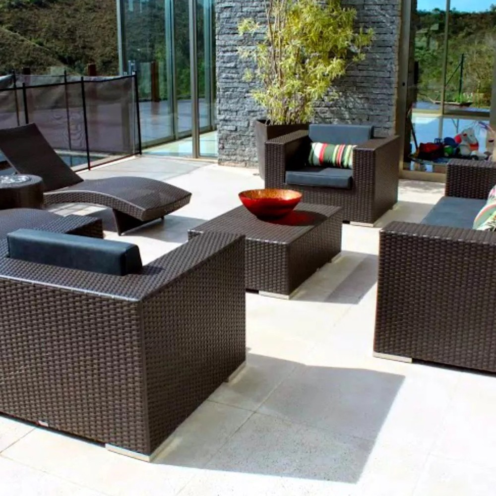 Kit Móveis de Piscina Jogo de Sofá com Poltronas e Espreguiçadeiras