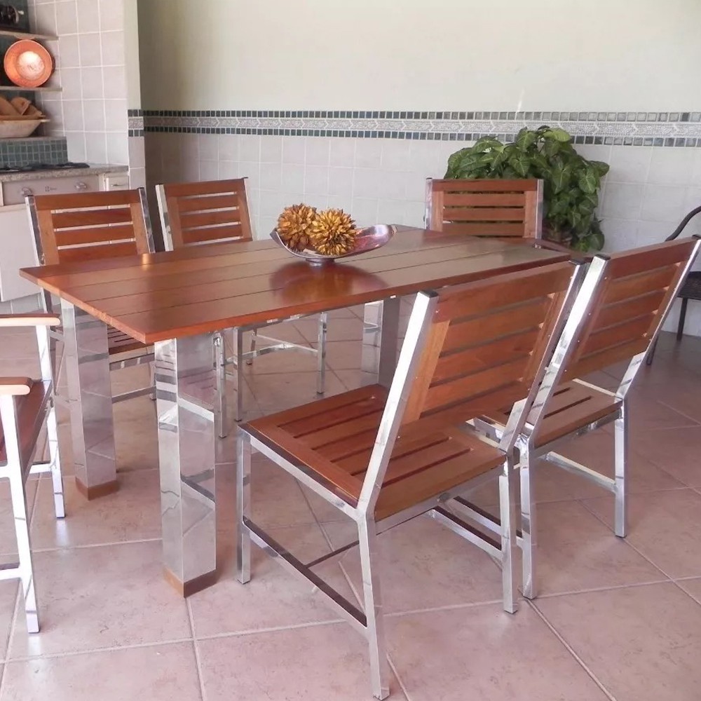 Conjunto de mesa para área gourmet, sala, cozinha e jardim - Sarah