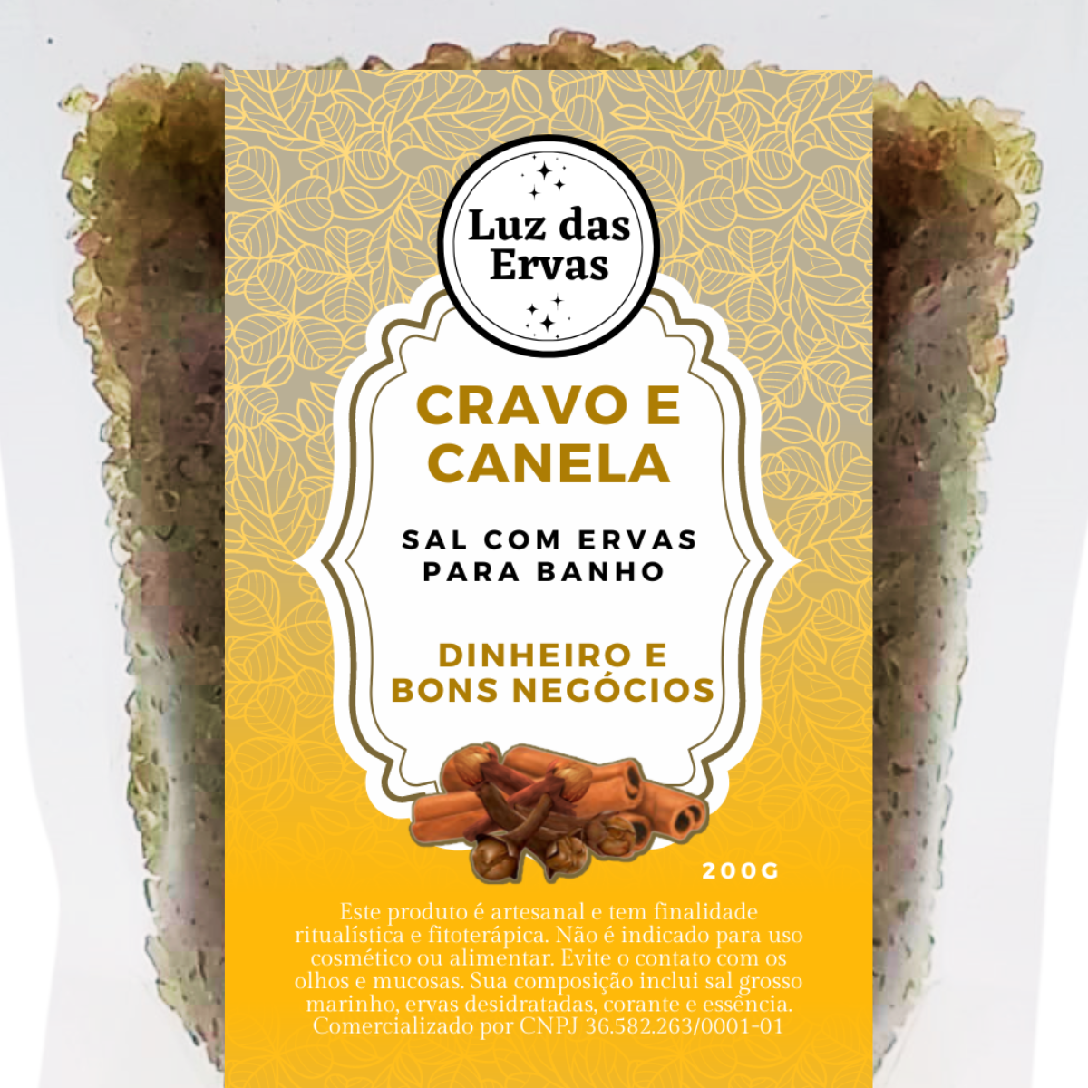 Banho Sal Grosso e Ervas Cravo e Canela - (5 unidades) - Luz das Ervas ...