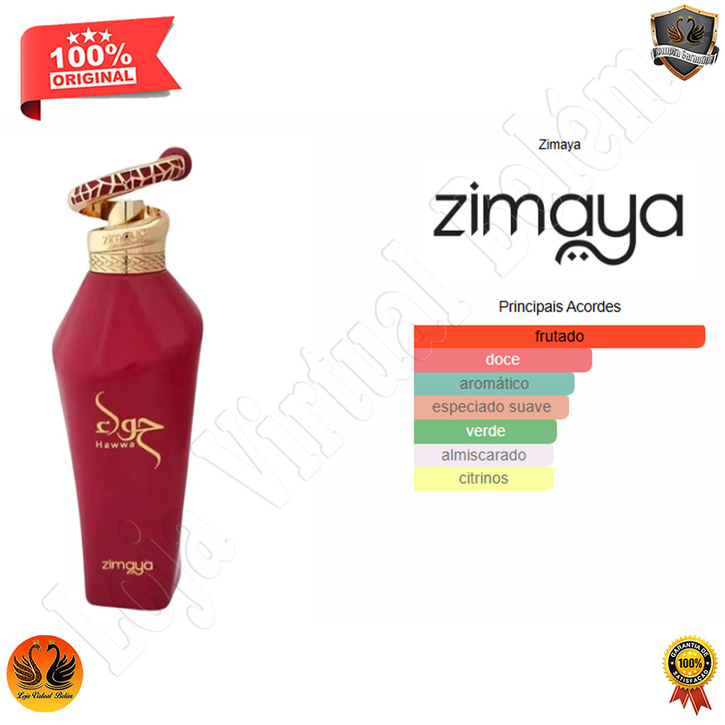 Perfume Árabe Zimaya Hawwa Red Eau de Parfum 100ml - lojavirtualbelem