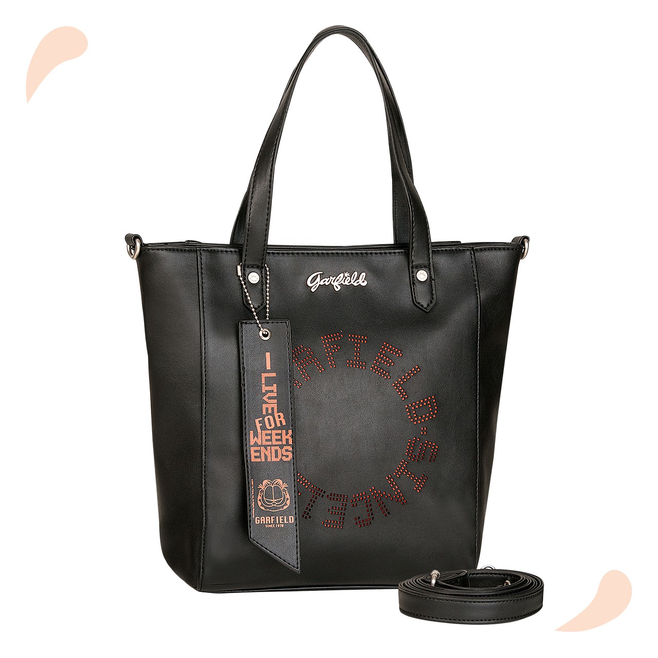 Bolsa Tote Bag Garfield Corino Preto - Mooja - Bolsas, mochilas e acessórios