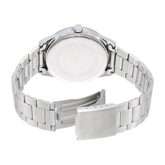 Casio Analogico MTP-V005D-1B4 Orologio Unisex, Cassa Argento E Quadrante Multicolore, Calendario, Movimento Al Quarzo