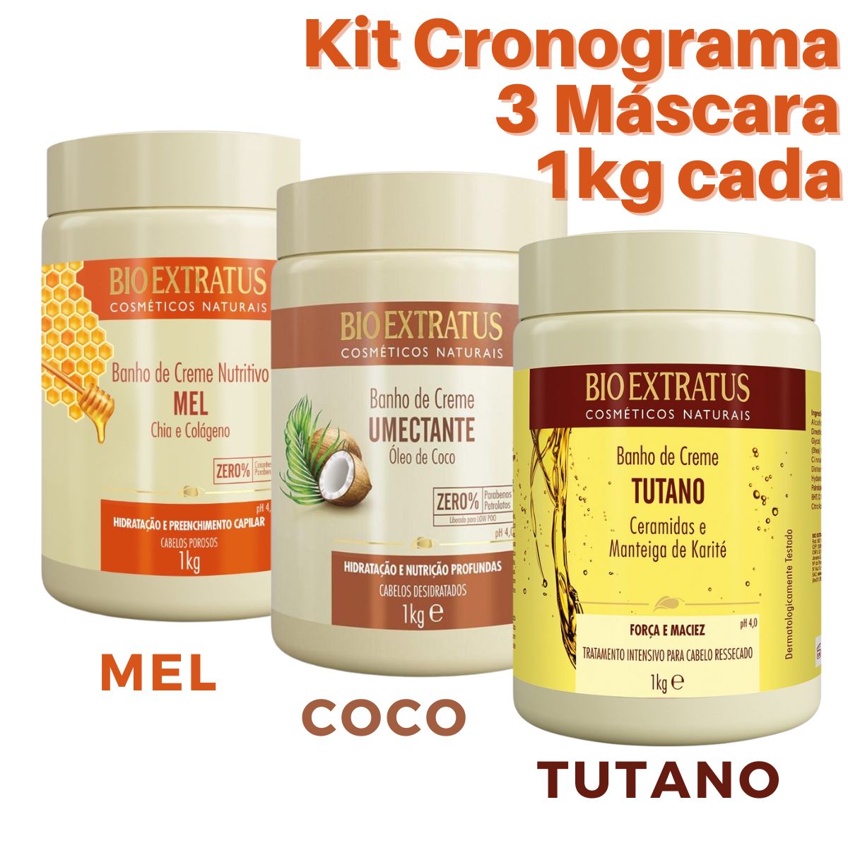 Kit Bio Extratus Mel 1kg,Tutano 1kg e Umectante 1kg 3 unid. - D&B  Distribuidora