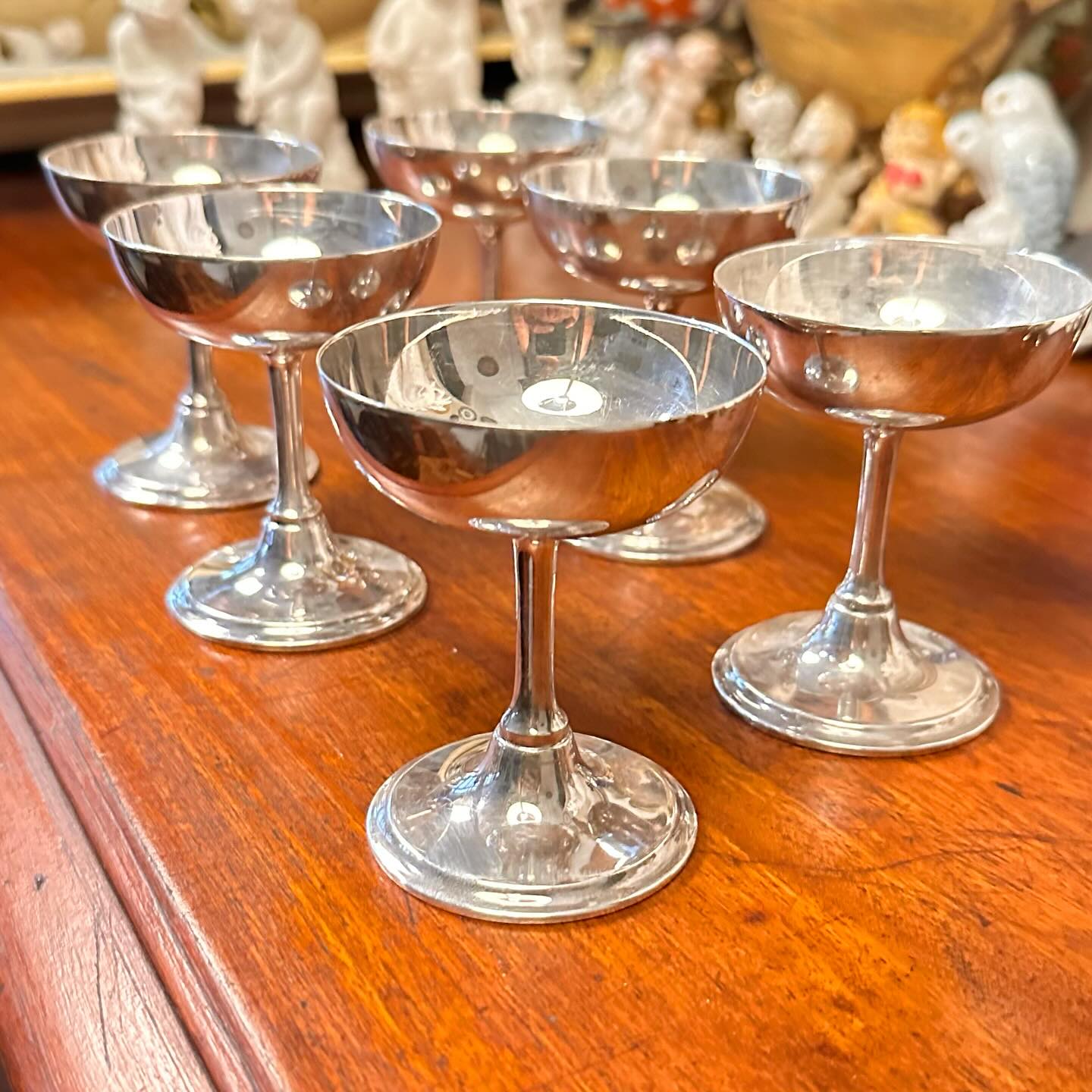 Antigo conjunto de taças em prata AEC Dônama Antiquário