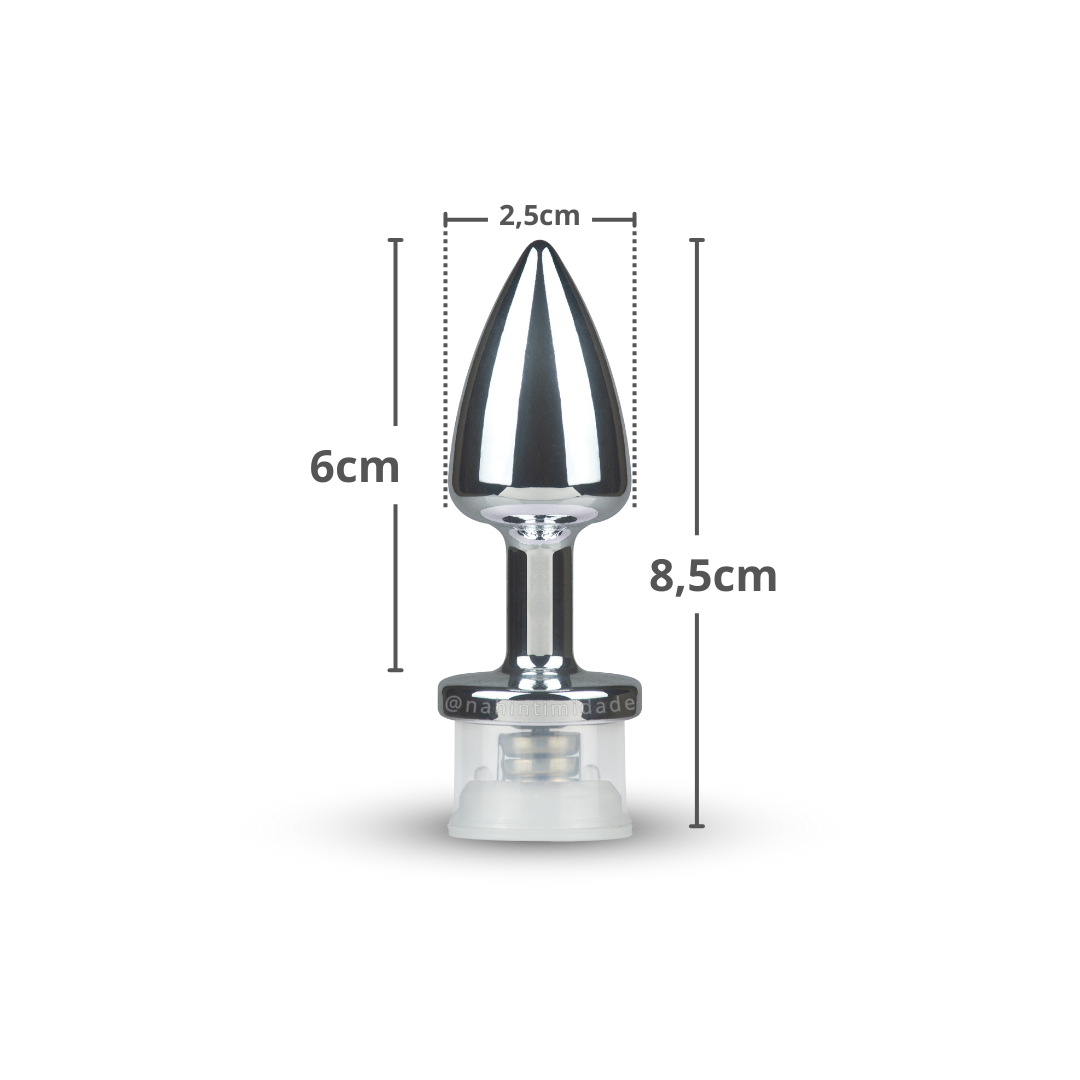 plug anal com luzes Plug Anal Giratório Aço Inox LED | Envio Grátis