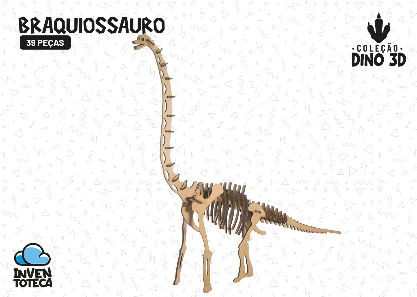 Alossauro - Dinossauro 3D em MDF - Inventoteca - Sua diversão