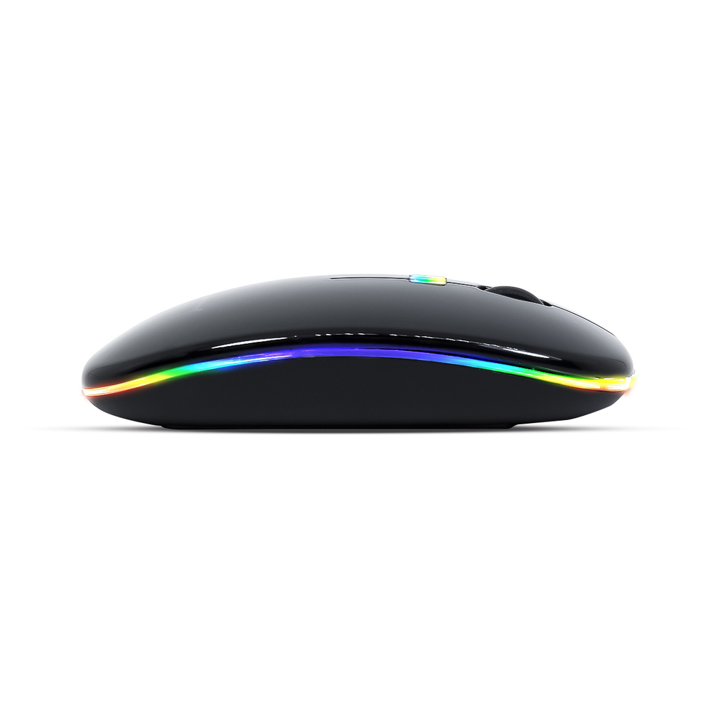 Mouse RGB Sem Fio com Bateria Recarregável Conexões Bluetooth e Wireless