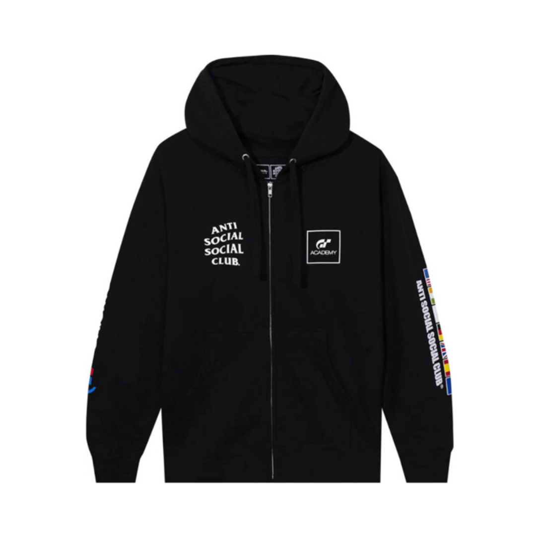 ANTI SOCIAL SOCIAL CLUB x GRAN TURISMO Moletom Zip Up Flag "Preto