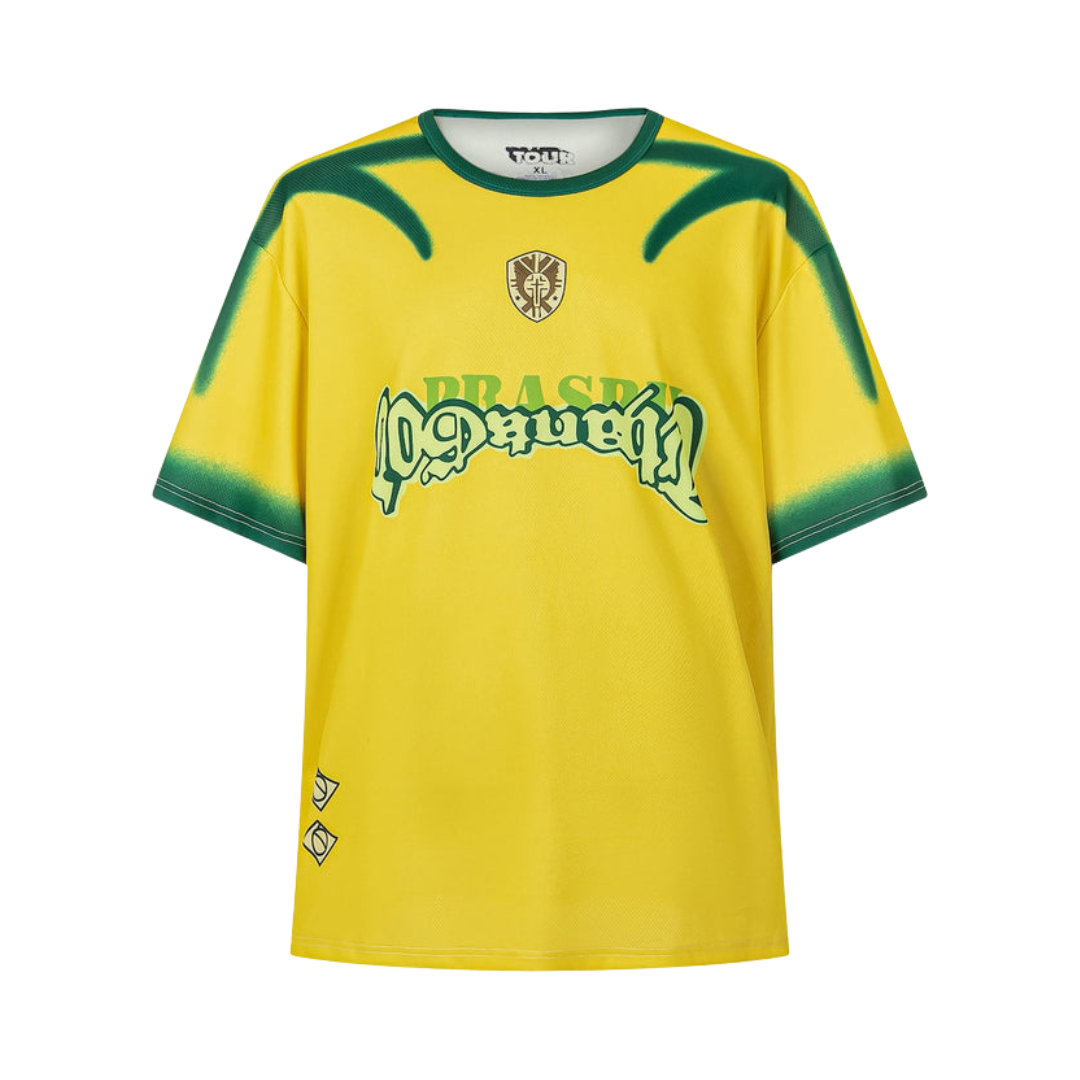 TRAVIS SCOTT - Camiseta Jersey Cactus Jack Soccer Brazil "Amarelo
