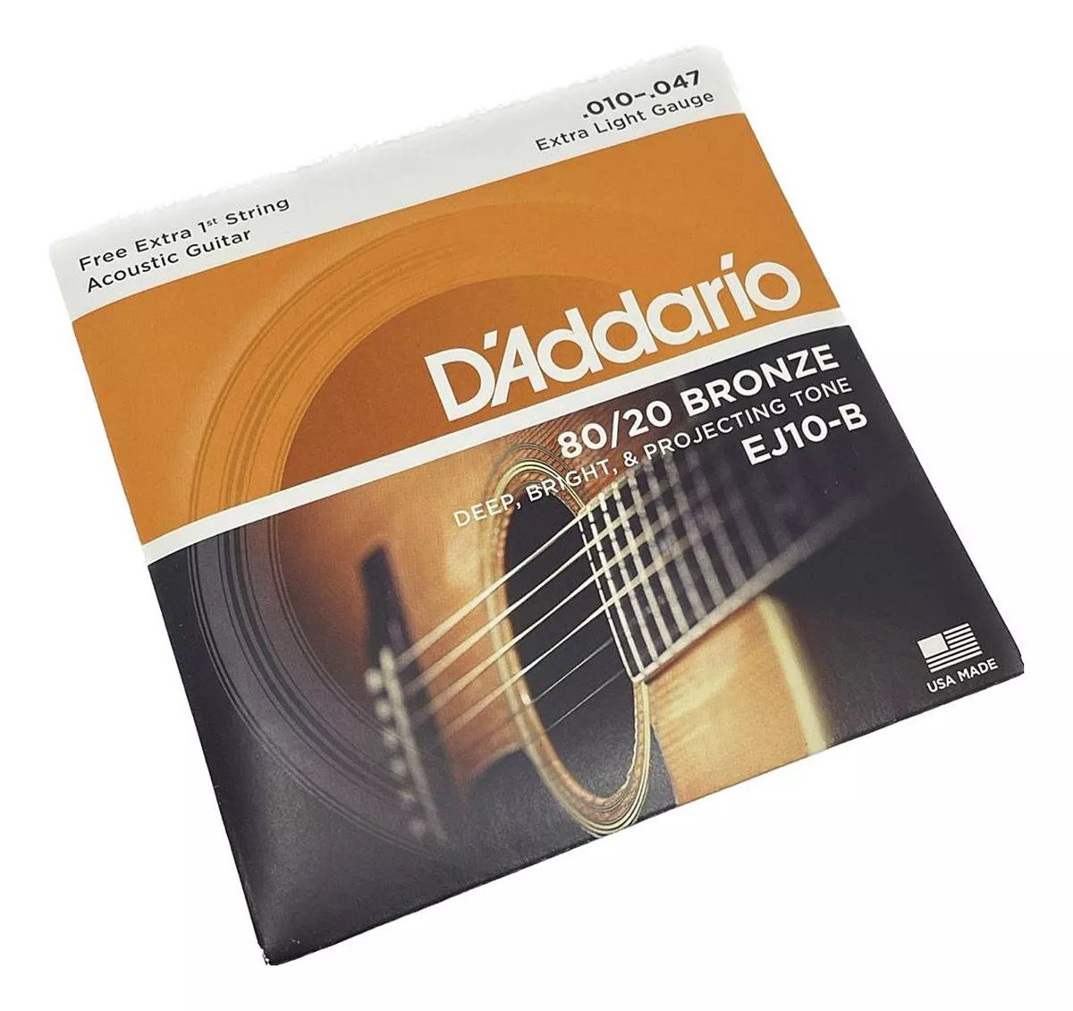 Corda Per Chitarra Acustica - Singola, Spessore .010, Confezione Da 4 Pezzi