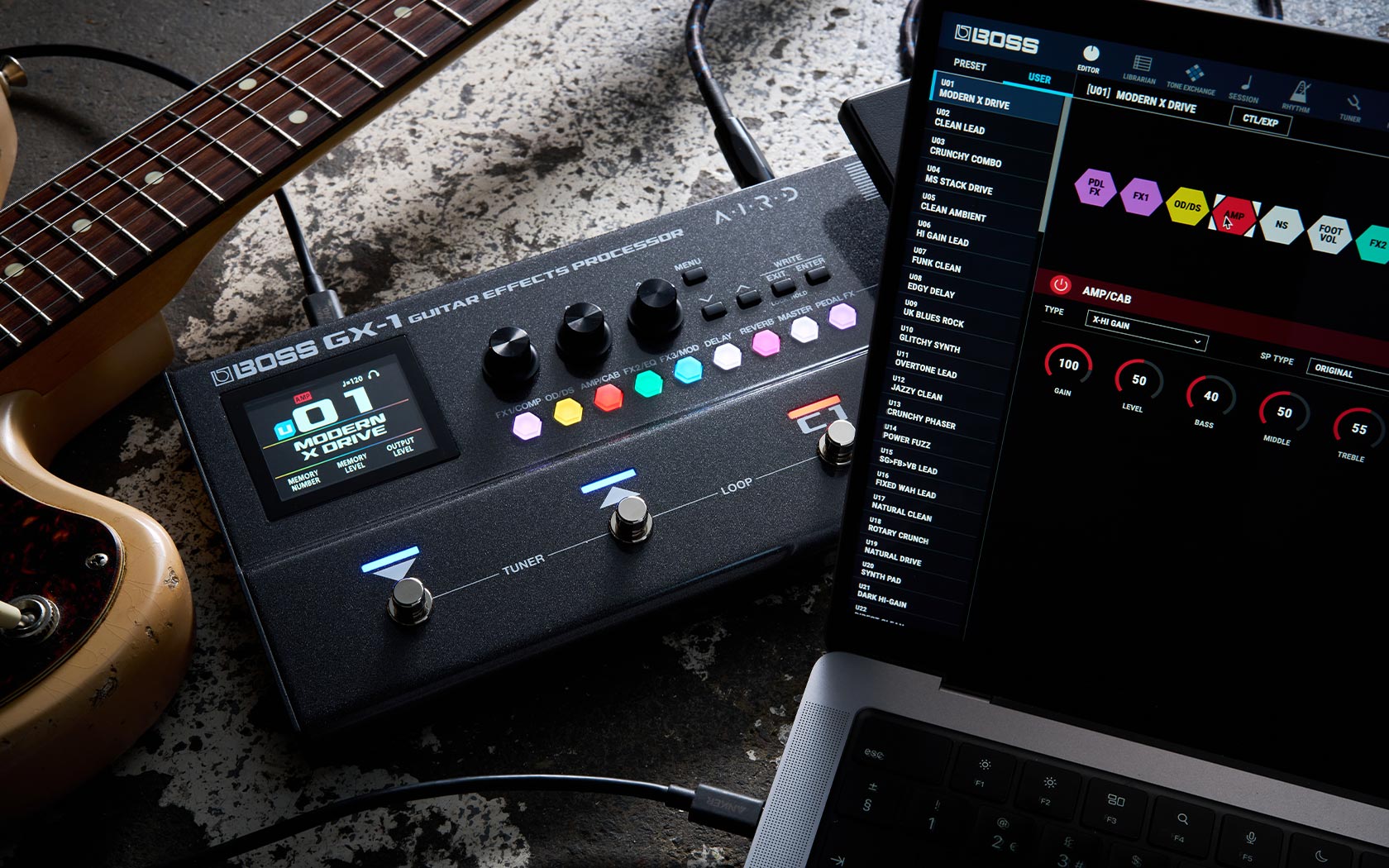 Boss GX-1 Pedaleira Multi-Efeitos Preto | Instrumentos - Music Net
