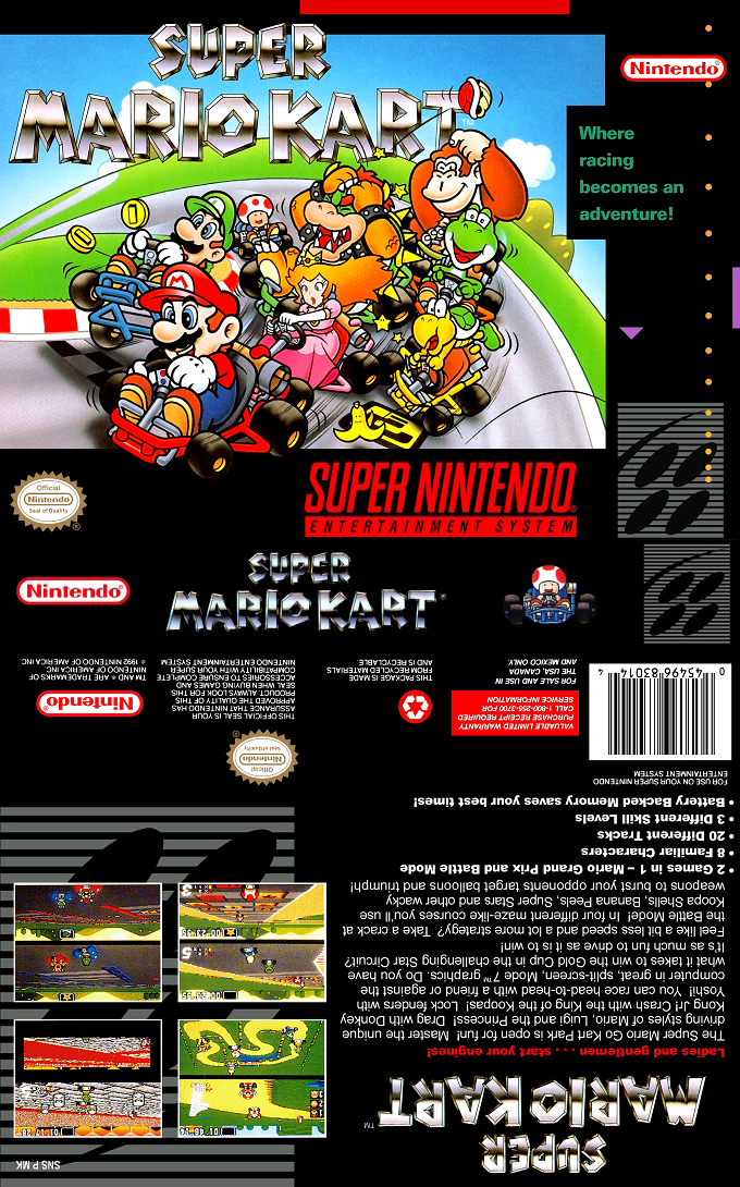 Jogo Super Mario Kart - Super Nintendo - Space Tech's Store