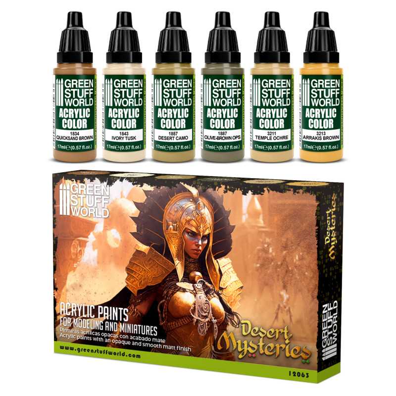 Conjunto Tintas Acr licas DESERT MYSTERIES Green Stuff World Box X6 Conjunto Tintas Acr licas DESERT MYSTERIES Green Stuff World Box X6