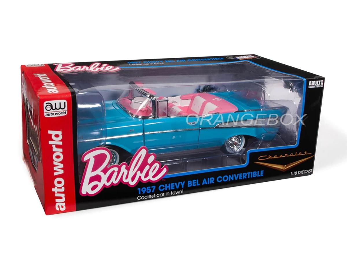 Chevrolet Bel Air Convertible 1957 Barbie 1:18 Autoworld - 20 anos