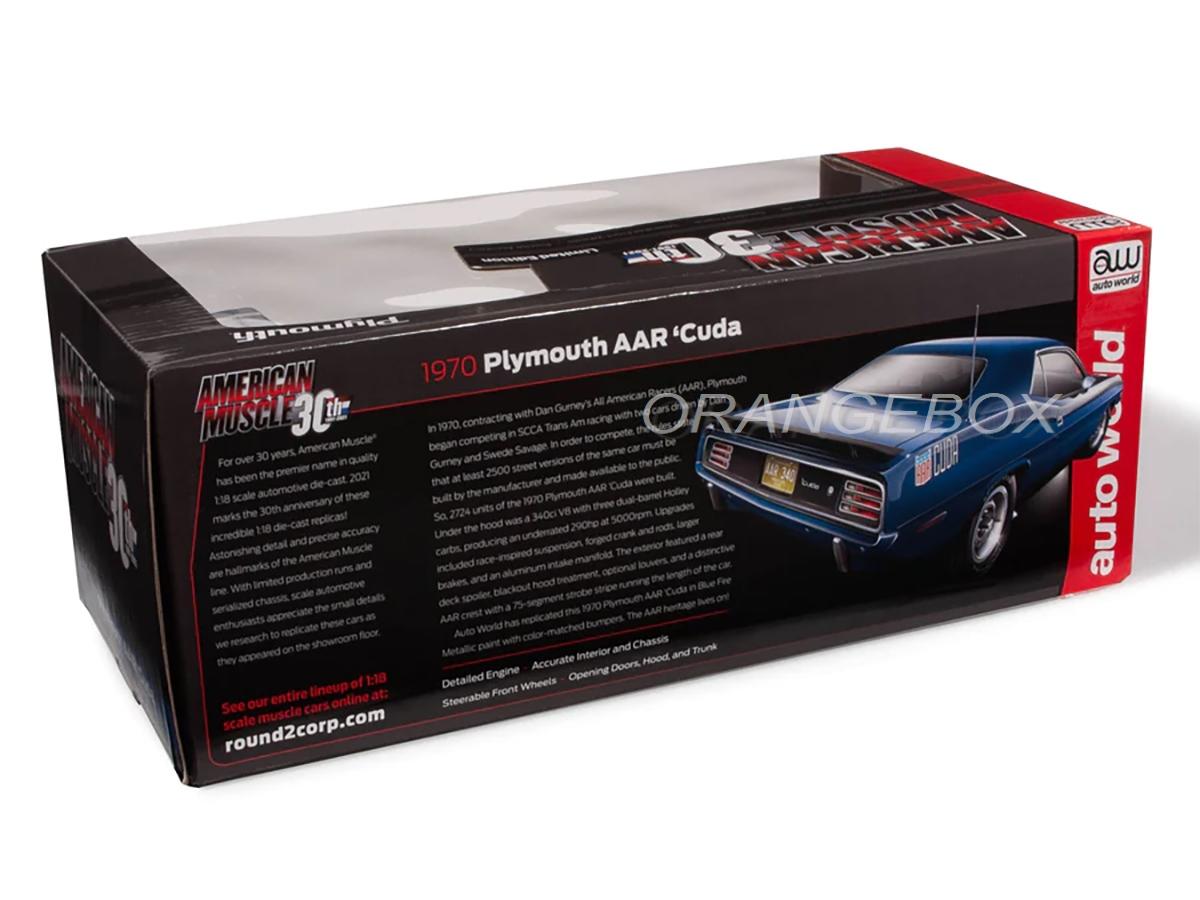 Plymouth AAR Barracuda 340 Six-Pack 1970 1:18 Autoworld - 19 anos
