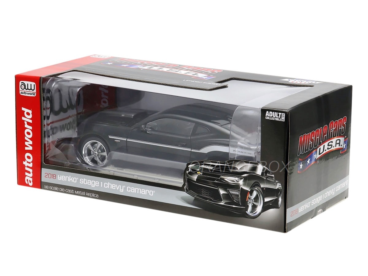 Chevrolet Camaro Yenko S/C 2018 1:18 Autoworld Preto - 19 anos