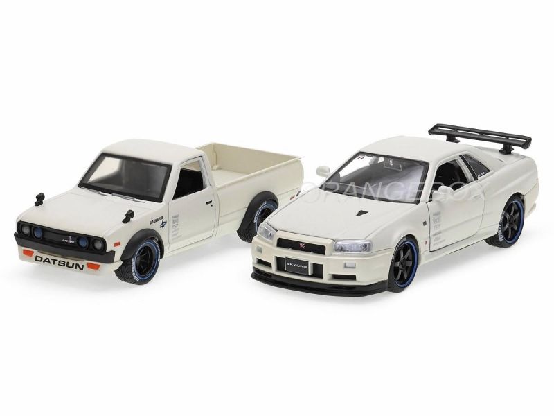 Maisto Datsun 620 Pickup 1973 Scala 1:24, Modellino Rosso Con Porte Apribili, 20 Cm - 3