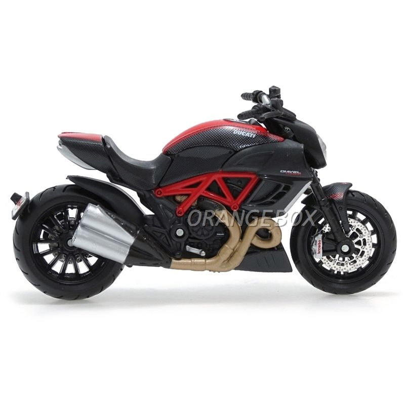 Miniatura Moto Ducati Diavel Carbon Coleção Maisto 1/18 Full Cor Preto Fosco E Vermelho - Foto 3