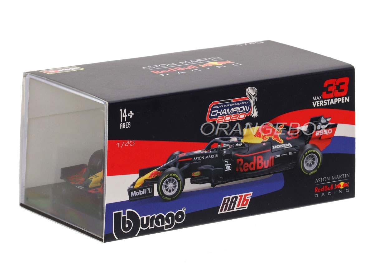 Fórmula 1 Red Bull RB16 Max Verstappen 2020 1:43 Bburago + Display