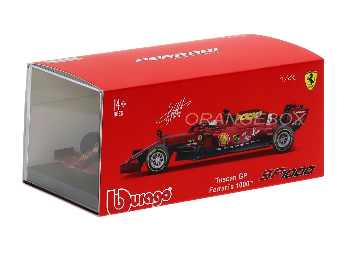 Bburago Ferrari F1 SF1000 - Toscane GP 1000 Vettel - Échelle 1/18 - Modèle Rouge NEUF