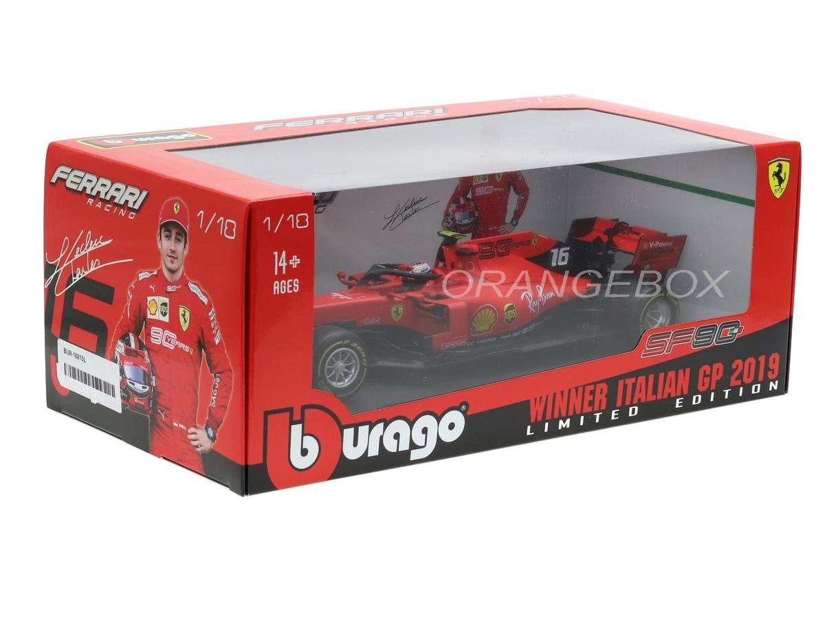 Fórmula 1 Ferrari SF90 Charles Leclerc Edição Especial Vencedor GP