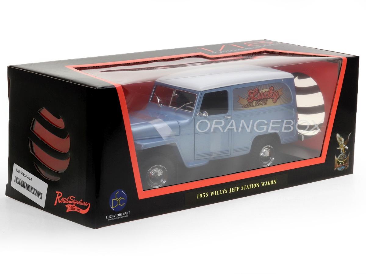 Jeep Willys 1955 Station Wagon Road Signature 1:18 Azul - 20 anos