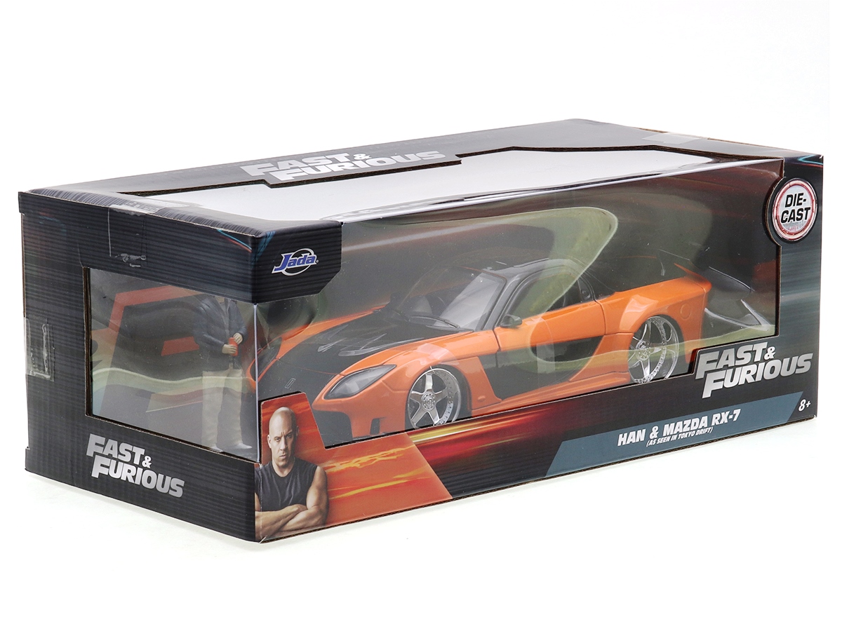 Mazda RX-7 1995 Velozes e Furiosos + Figura Han's Jada Toys 1:24