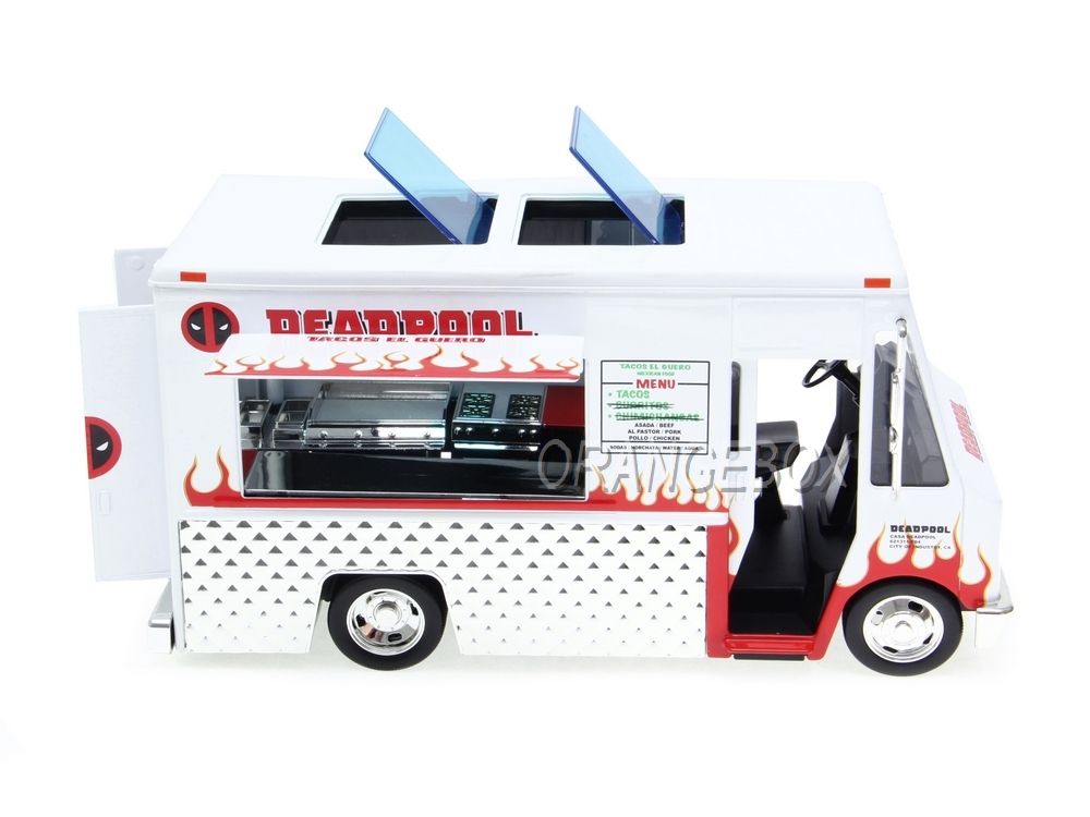 Jada Marvel – Réplique Métal 1/24 Deadpool Taco Truck – Version X-Force, Collection