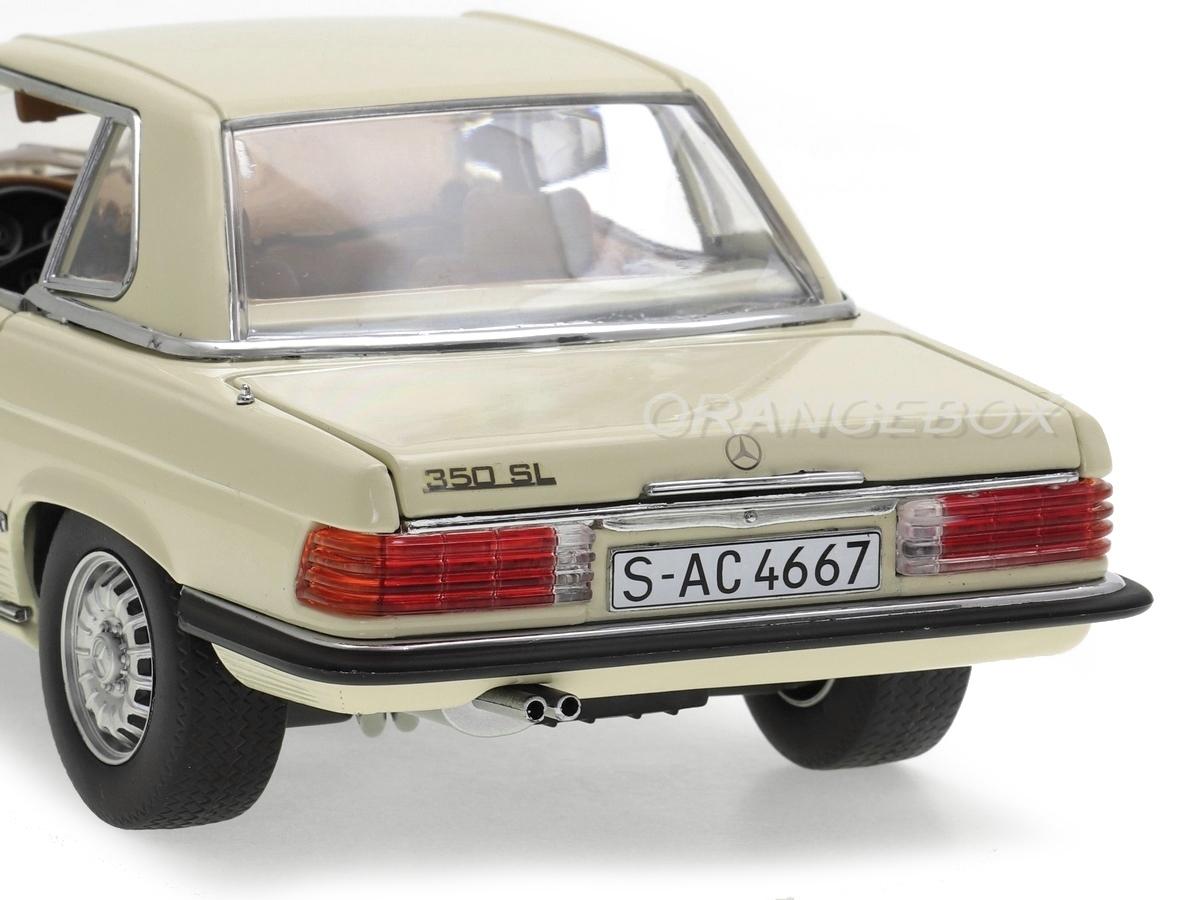 Mercedes-Benz 350 SL 1:18 メタルダイキャストモデル Mercedes Benz 350 SL 1977 Hard Top Sunstar 1:18 Creme - 20 anos