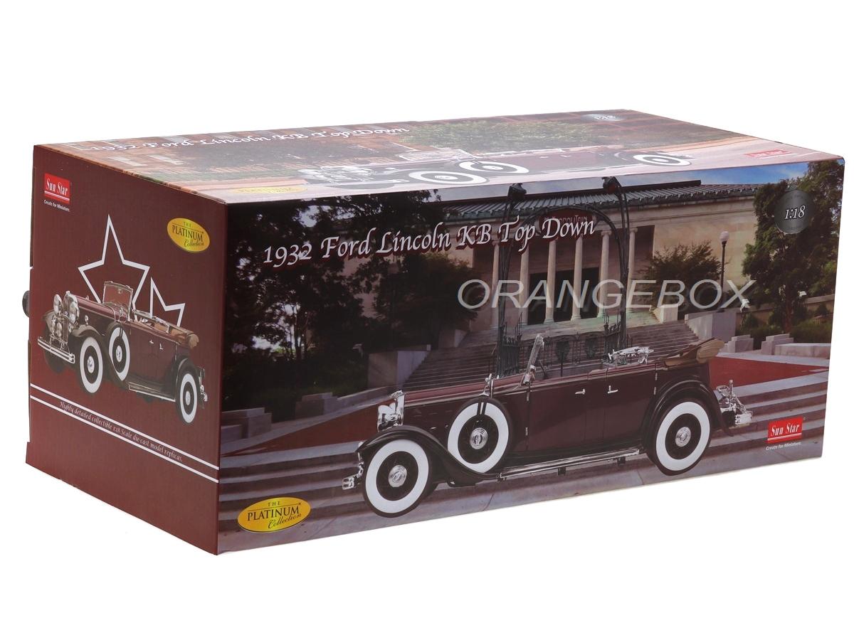 No454ミニカー1/18箱ありSun Star 1932 Lincoln KB Ford Lincoln KB Top Down 1932 Sunstar Platinum 1:18 Marrom - 20