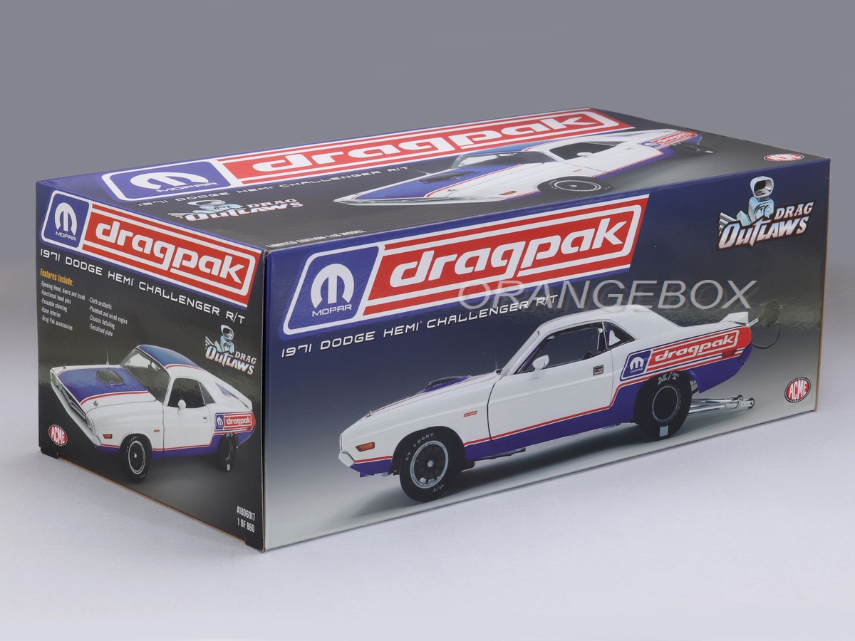 Dodge 426 HEMI Challenger R/T 1971 Drag Pak Edição Limitada 1:18