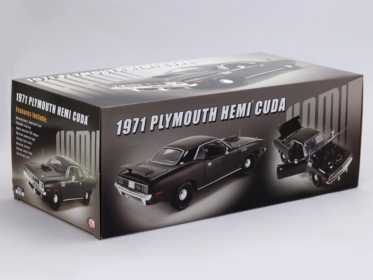 Plymouth Hemi Cuda 1971 1:18 Acme Preto - 19 anos! Loja on-line de