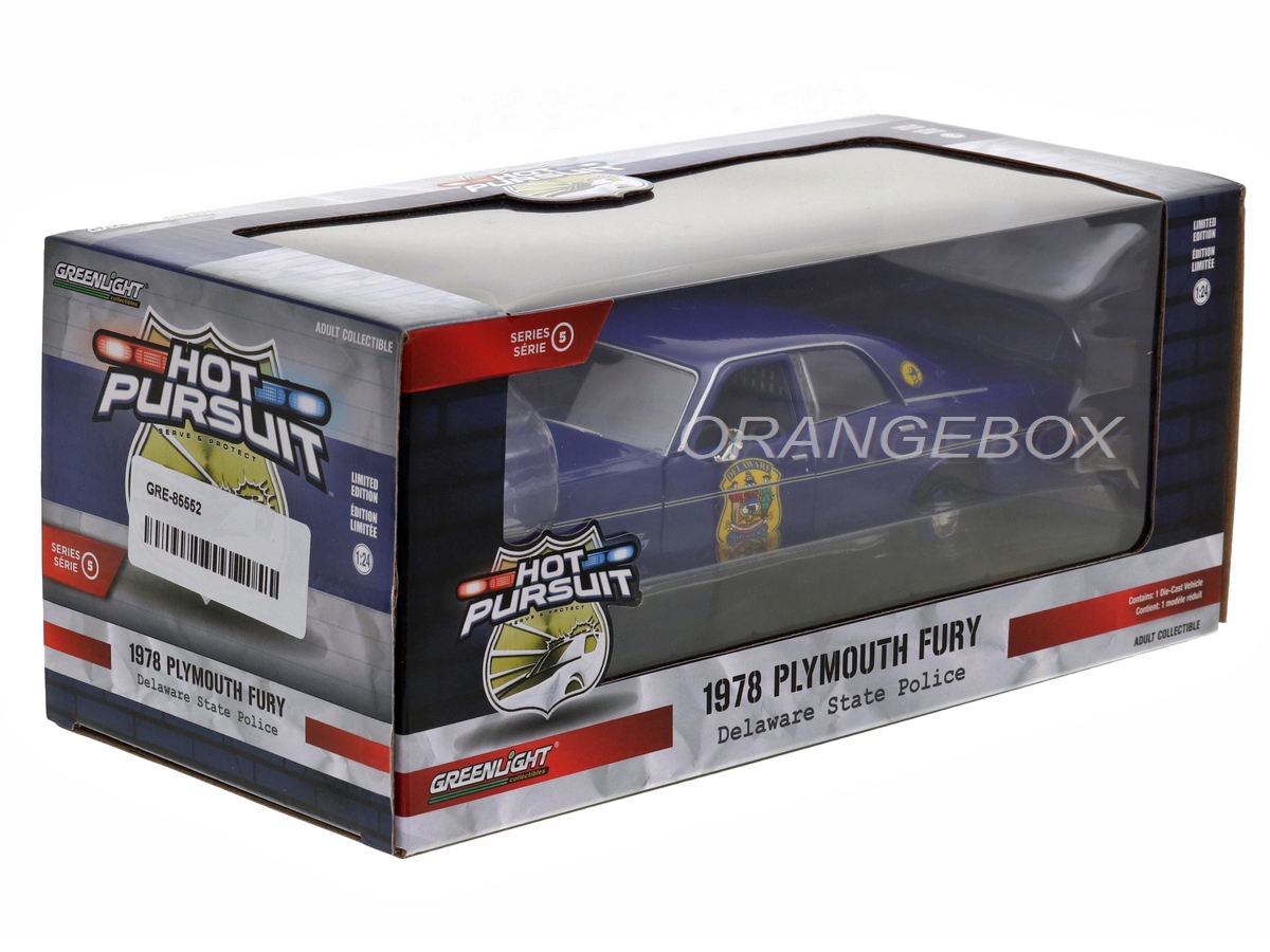Plymouth Fury 1978 Delaware State Police 1:24 Greenlight - 20 anos
