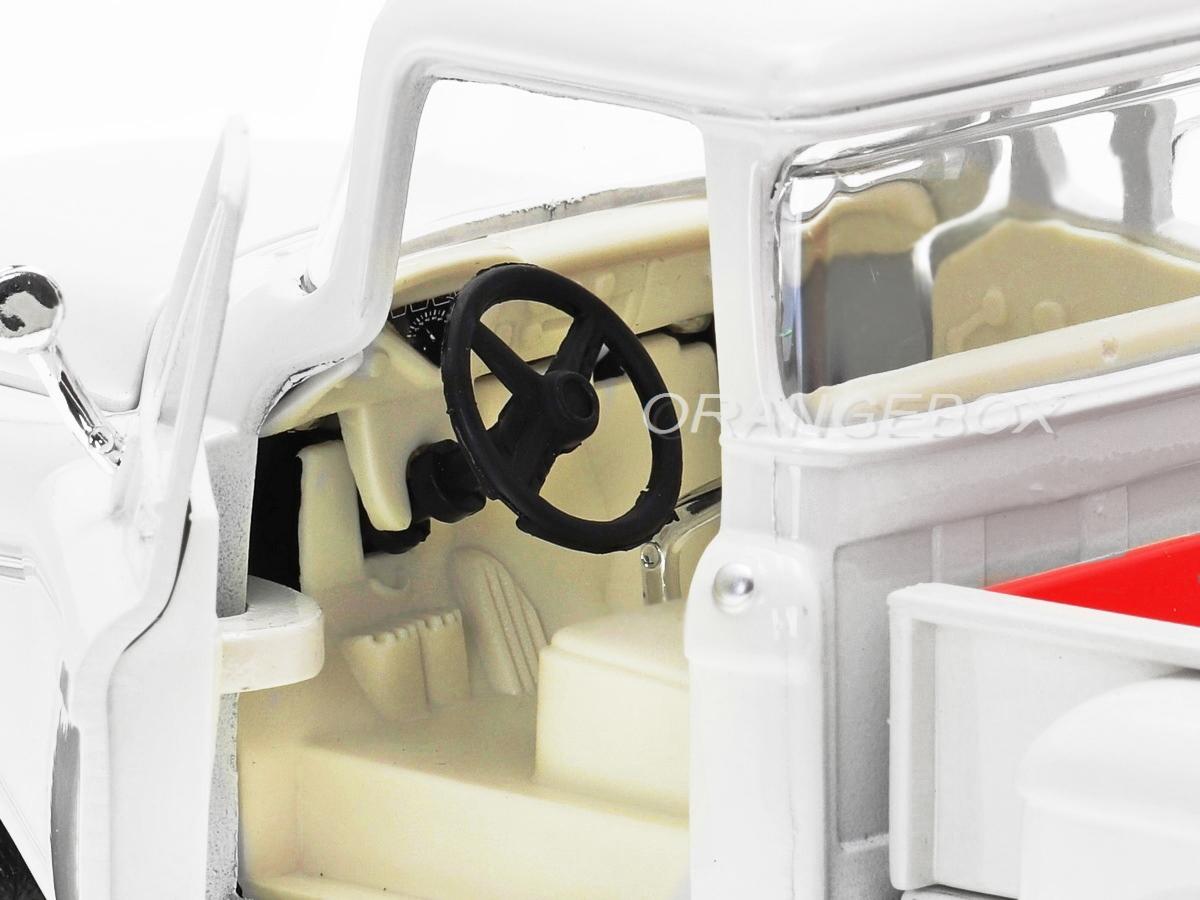1955 Chevy 5100 Stepside 1:24 スケール Chevy 5100 Stepside Pick Up 1955 1:24 Motormax Branco - 20 anos