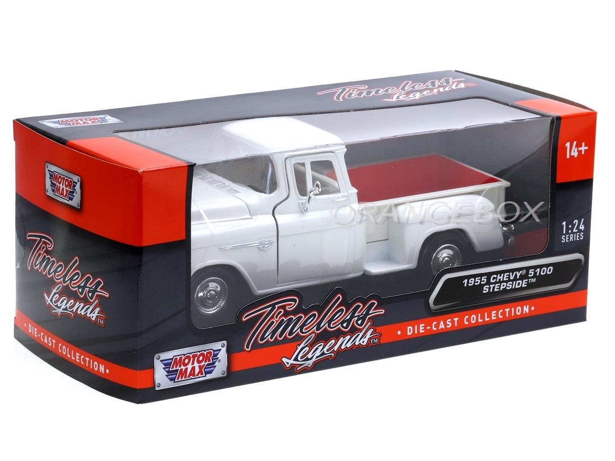 1955 Chevy 5100 Stepside 1:24 スケール Chevy 5100 Stepside Pick Up 1955 1:24 Motormax Branco - 20 anos