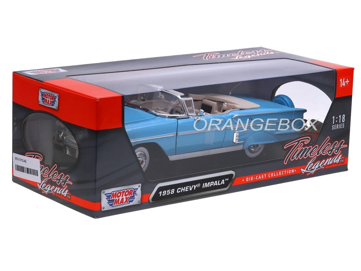 Chevrolet Impala 1958 Convertible 1:18 Motormax Azul - 19 anos