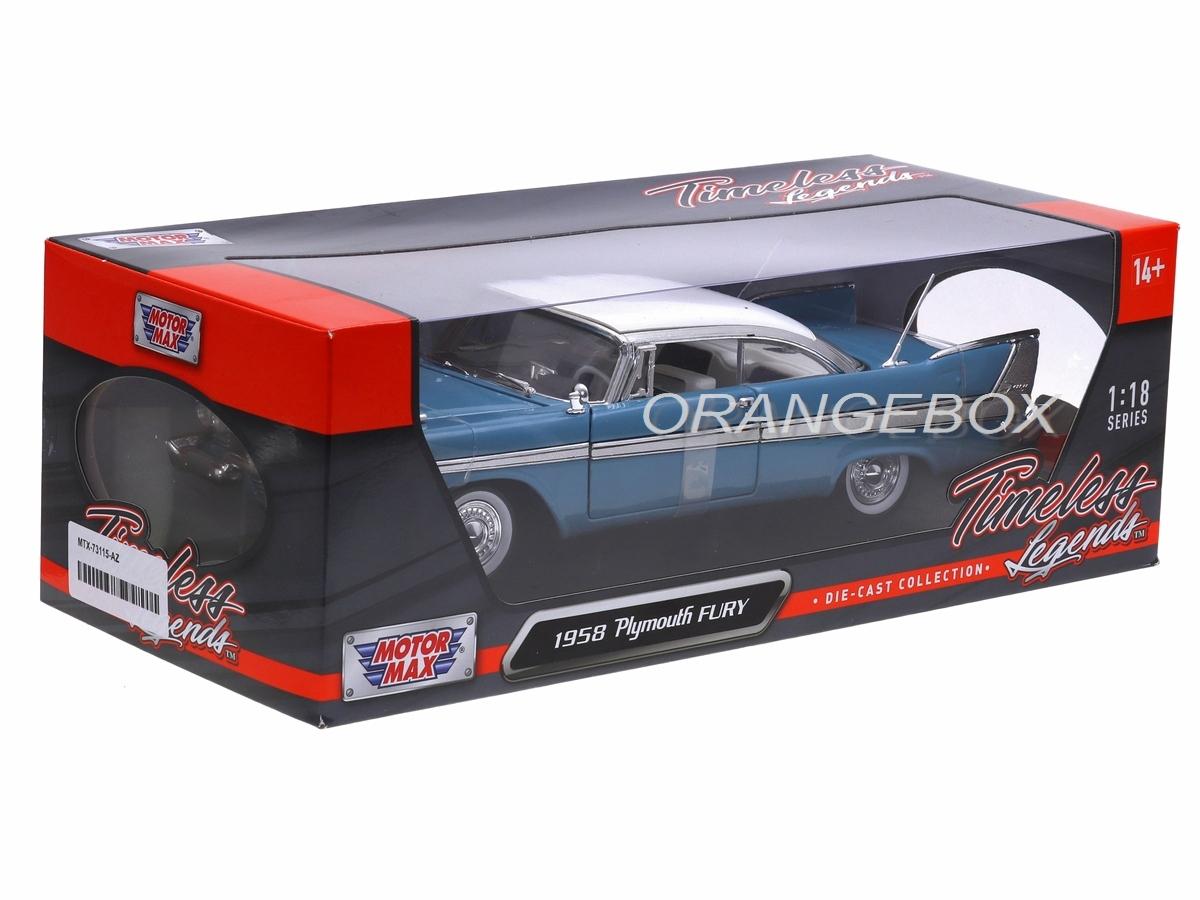 Plymouth Fury 1958 American Classics Motormax 1:18 Azul - 19 anos