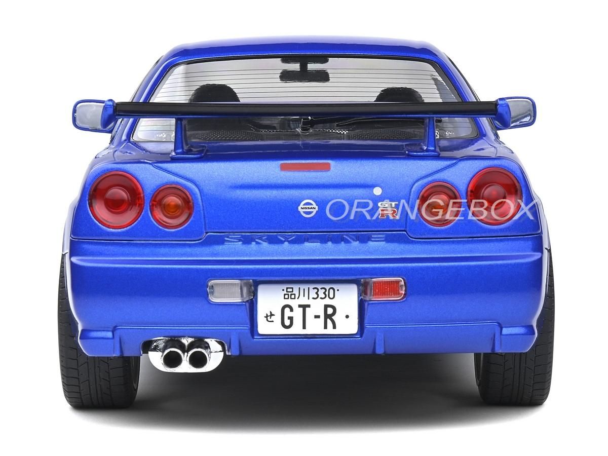 Nissan Skyline GT-R (R34) 1999 1:18 Solido Azul - 20 anos! Loja on