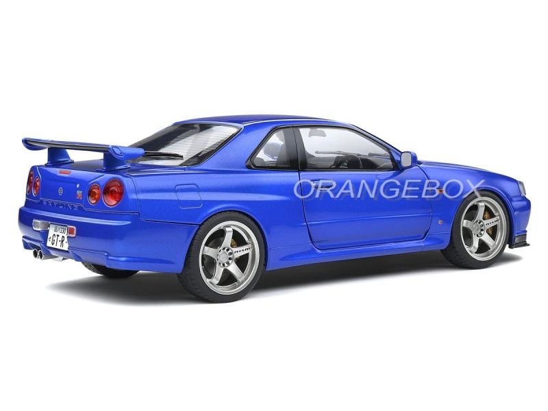 Nissan Skyline GT-R (R34) 1999 1:18 Solido Azul - 20 anos! Loja on