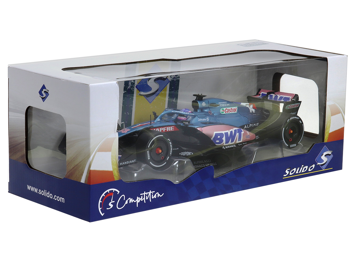Fórmula 1 Alpine A522 Fernando Alonso Gp Monaco 2022 1:18 Solido