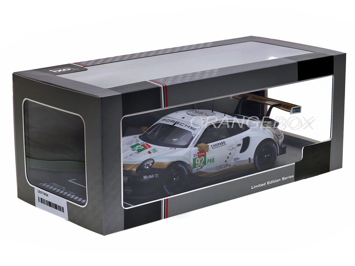 Miniature IXO 1/18 Porsche 911 (991) RSR Le Mans 2019 - LEGT18024