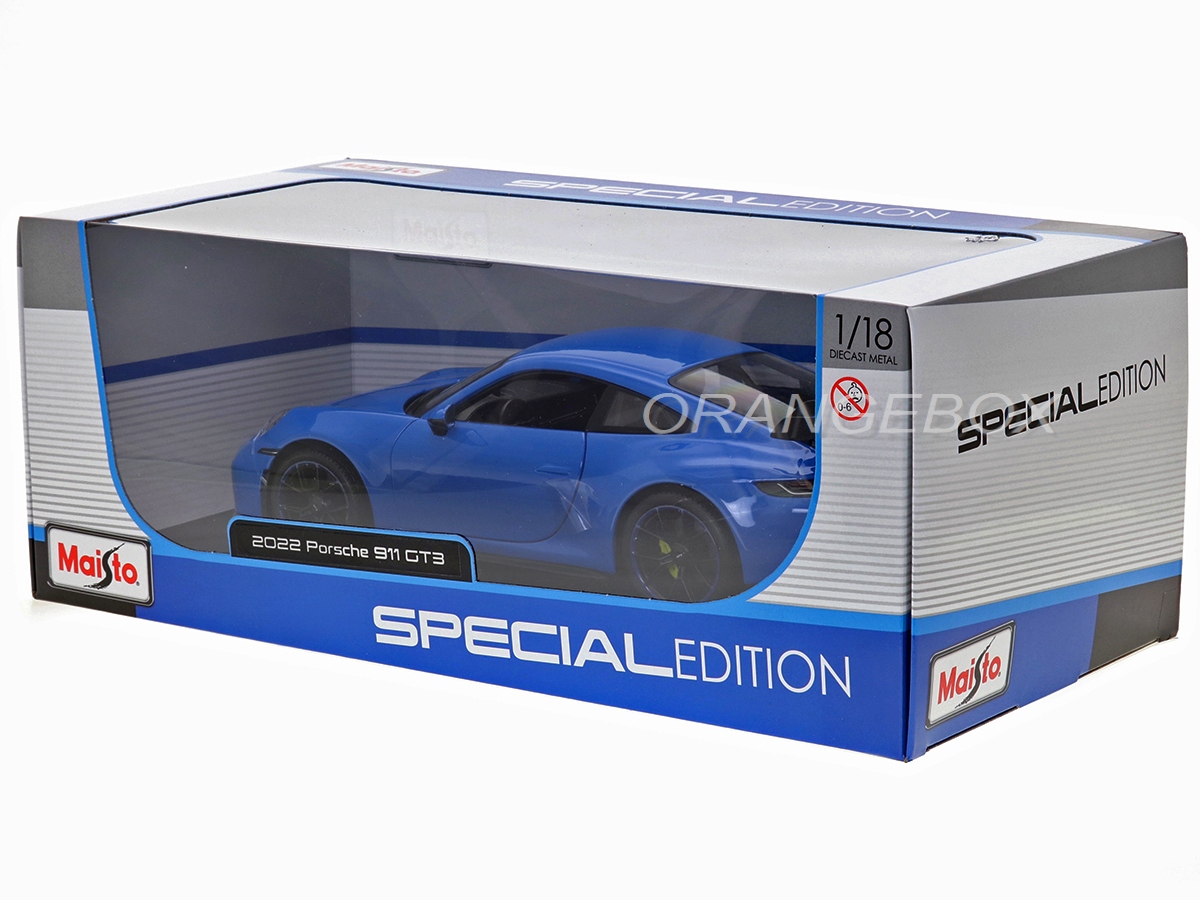 Porsche 911 GT3 2022 1:18 Maisto Azul - 19 anos! Loja on-line de