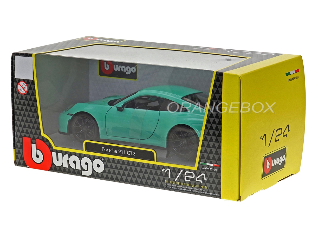 Porsche 911 GT3 (992) 2021 1:24 Bburago Verde - 19 anos! Loja on