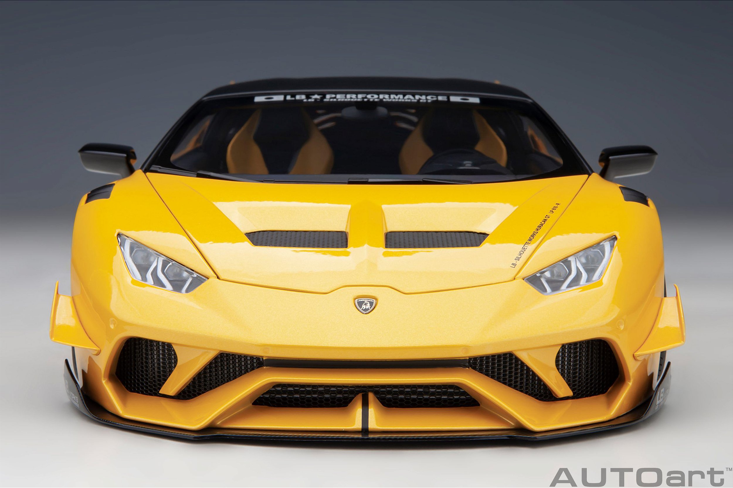 【カスタム】 オートアート 1/18 ランボルギーニ ウラカン イエロー Lamborghini Huracan GT Liberty Walk LB Silhouette Works 1:18