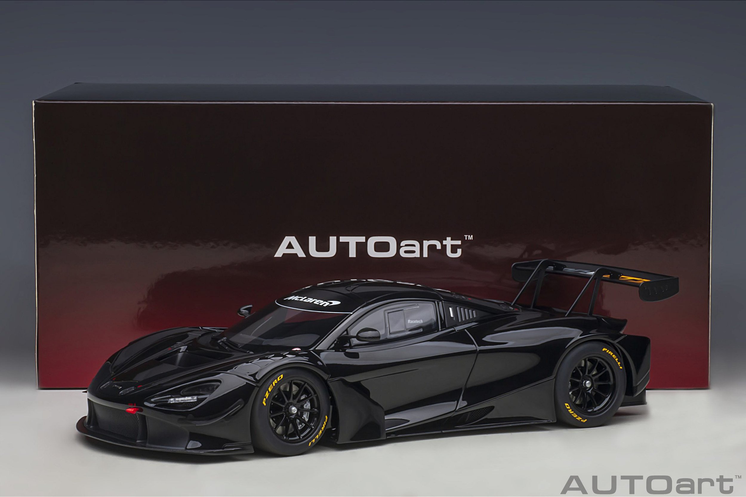 McLaren 720S GT3 1:18 Autoart Preto - 19 anos! Loja on-line de